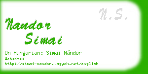 nandor simai business card